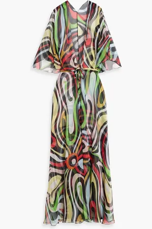 Puccini Strandkleid aus Seidenkrepon mit Print - - L