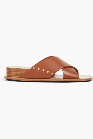 Fabiana Filippi Mules aus Leder mit Nieten - Braun - EU 37.5