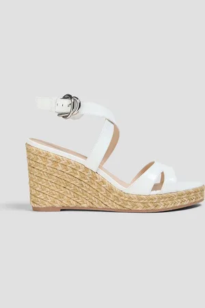 Stuart Weitzman Zuzu Espadrille-Wedges aus Leder mit Krokodileffekt - - EU 40