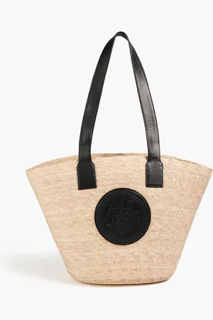 Altuzarra Medallion Watermill Tote Bag aus Raffiabast mit Lederbesatz - - OneSize