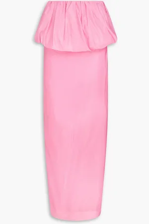 ROTATE Opili Maxirock aus Satin mit Rüschen - Pink - DE 36