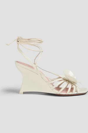 ZIMMERMANN Wedges aus Lackleder mit floralen Applikationen - Weiß - EU 41