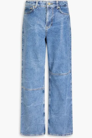 Ganni Hoch sitzende Jeans mit weitem Bein - Blau - 28