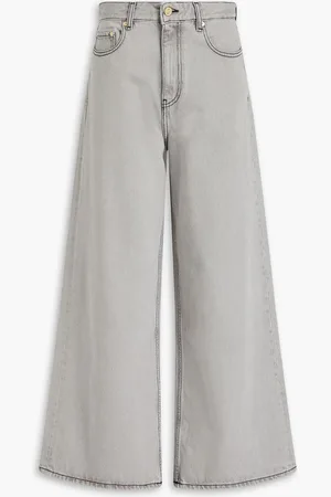 Ganni Hoch sitzende Jeans mit weitem Bein - Grau - 24