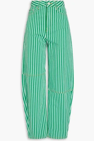 Ganni Hoch sitzende Barrel-Jeans mit Streifen - - 24