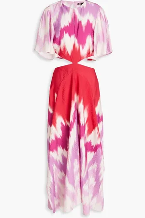 Maje Bedrucktes Midikleid aus Webstoff mit Cut-outs - Lila - FR 42