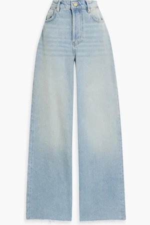 Ganni Hoch sitzende Jeans mit geradem Bein in ausgewaschener Optik - Blau - 30