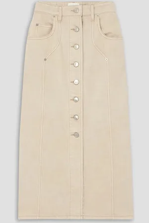 Marant Etoile Vandy Midirock aus Denim mit Einsätzen - Weiß - FR 34