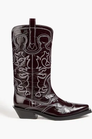 Ganni Cowboy Boots mit Stickereien - - EU 41