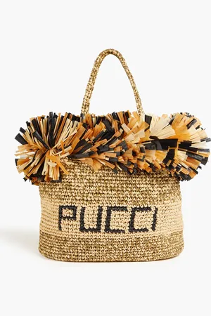 Puccini Tote Bag aus Raffiabastimitat mit Fransen - - OneSize