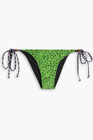 Ganni Bikini-Höschen mit floralem Print - Grün - DE 40
