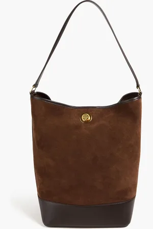 Altuzarra North/South Beuteltasche aus Veloursleder mit Lederbesatz - Braun - OneSize