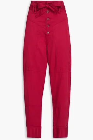 Marant Etoile Lyocell-blend twill tapered pants - Rot - FR 40