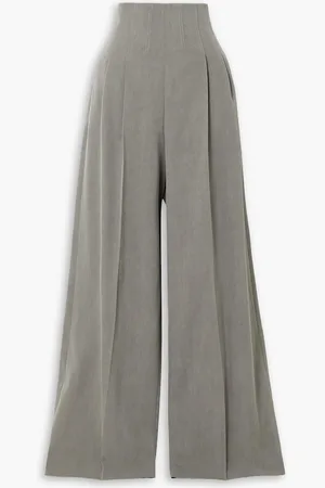 Chloé Hose mit weitem Bein aus Woll-Twill mit Falten - - FR 40