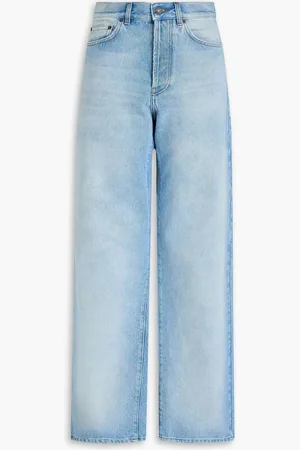 DRIES VAN NOTEN Hoch sitzende Jeans mit weitem Bein in Distressed-Optik - Blau - 29