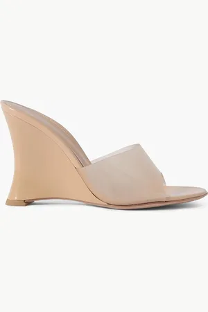 Gianvito Rossi Futura 95 Mules aus Lackleder und PVC mit Keilabsatz - Neutral - EU 41