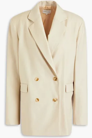 Loulou Studio Doppelreihiger Blazer aus Woll-Twill - Neutral - L