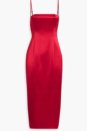 Retrofete Samantha Midikleid aus Satin - - XS