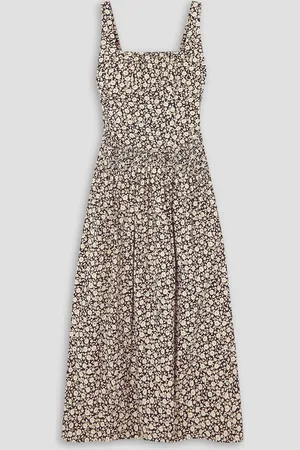 Tory Burch Midikleid aus Seide mit Blumenprint - Weiß - US 8