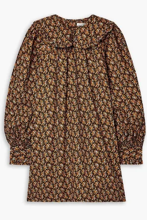 Doen Adalina Minikleid aus Baumwollpopeline mit Blumenprint und Rüschen - - M