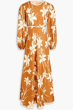 ZIMMERMANN Maxikleid aus Leinen mit Blumenprint - Braun - 0
