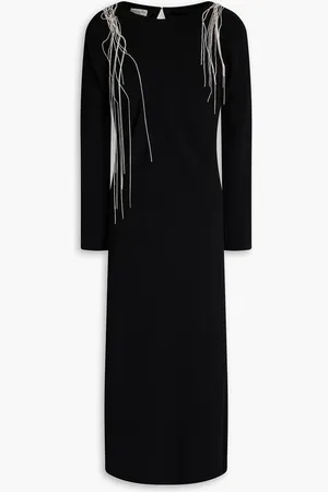 DRIES VAN NOTEN Midikleid aus Crêpe mit Verzierung - - FR 40