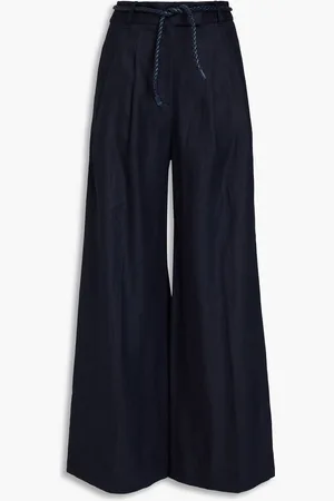 ZIMMERMANN Hose mit weitem Bein aus Leinen - Blau - 2