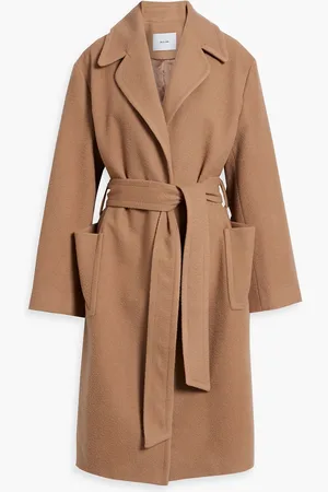 IRIS & INK Daphne belted wool-felt coat - Braun - UK 10
