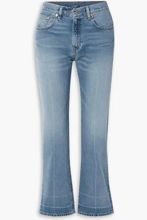 Denimist Halbhohe Cropped Schlagjeans - Blau - 30