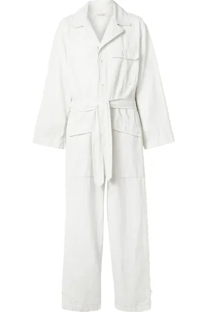 NILI LOTAN Aria Jumpsuit aus Twill aus einer Baumwoll-Leinenmischung mit Gürtel - - XS