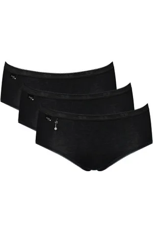 Sloggi 3P Pearl Midi Schwarz Baumwolle 38 Damen