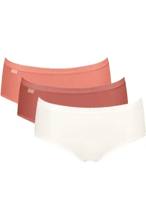 Sloggi 3P Basic Plus Midi Colored Lachsrosa Baumwolle 38 Damen