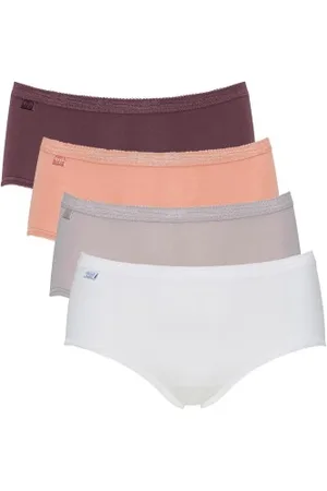 Sloggi 4P Basic Plus Midi Color Rosa/Lila Baumwolle 38 Damen