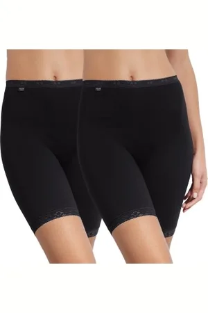 Sloggi 2P Damen Basic Long Schwarz Baumwolle 40 Damen