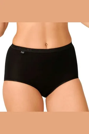 Sloggi 4P Basic Plus Maxi Schwarz Baumwolle 38 Damen