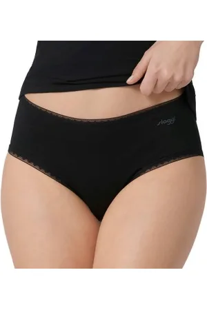 Sloggi 2P Go Midi Schwarz Baumwolle Large Damen