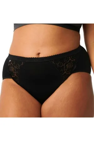 Sloggi Chic Lace Midi Schwarz Baumwolle 36 Damen