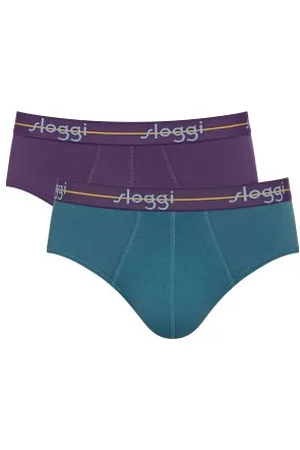 Sloggi 2P For Men Start Midi Lila/Türkis Baumwolle Small Herren