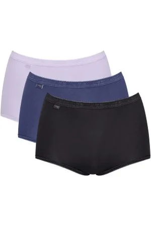 Sloggi 3P Basic Plus Maxi Colored Schwarz/Blau Baumwolle 38 Damen