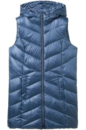 TOM TAILOR Damen Lange Steppweste mit Kapuze
