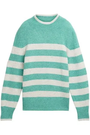 TOM TAILOR Damen Gestreifter Pullover mit Stehkragen