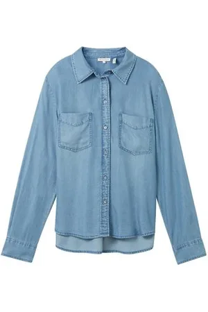 TOM TAILOR Damen Bluse mit Brusttaschen