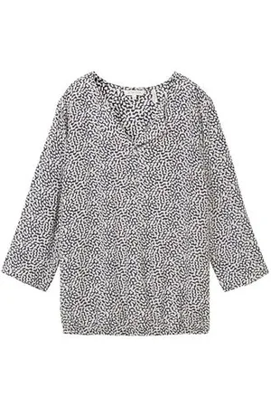 TOM TAILOR Damen Gemusterte Bluse mit LENZING™ ECOVERO™