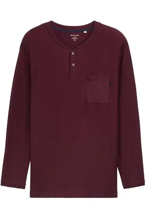 TOM TAILOR Herren Plus Size - Henley Langarmshirt