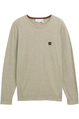 TOM TAILOR Herren Strickpullover mit Logo Badge