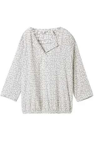 TOM TAILOR Damen Gemusterte Bluse mit LENZING™ ECOVERO™