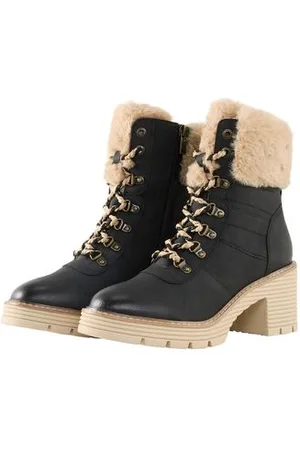 TOM TAILOR Damen Gefütterte Stiefeletten mit Block-Absatz