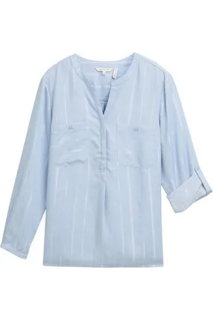 TOM TAILOR Damen Plus Size - Gestreifte Bluse mit Brusttaschen
