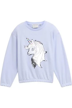 TOM TAILOR Mädchen Cropped Sweatshirt mit Wendepailletten