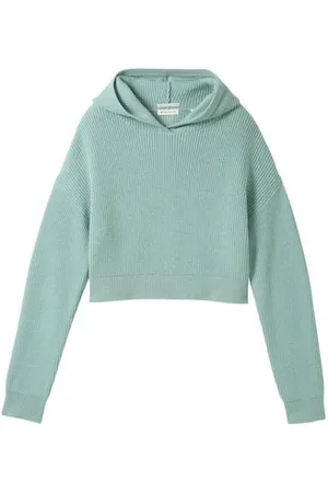 TOM TAILOR Mädchen Cropped Strickpullover mit Kapuze